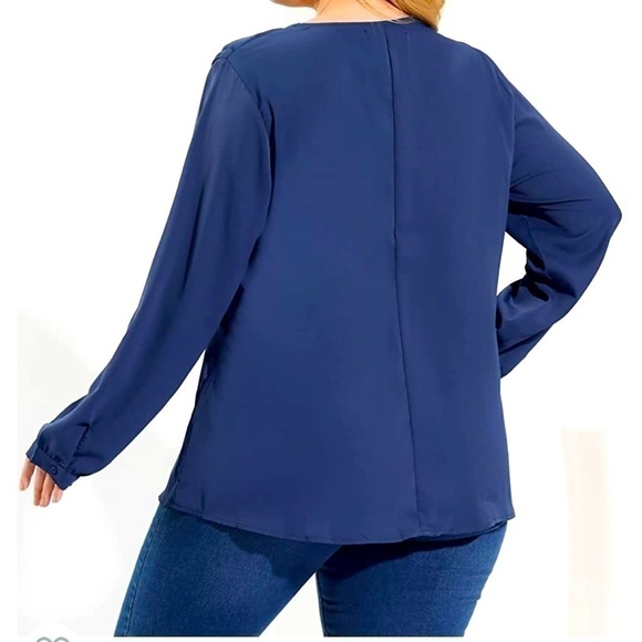 agnes Orinda Long Sleeve Ruffle Front 4X NWT - Picture 5 of 9